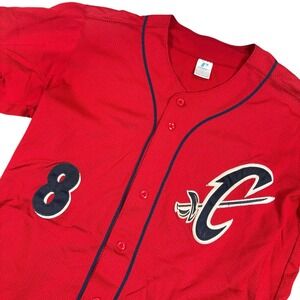 VTG Russell Athletic Red Cleveland Cavaliers Team Baseball Jersey‎ Size Large